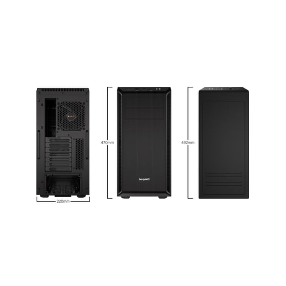 Κουτί Desktop Pure Base BeQuiet! 600 - Μαύρο image 1