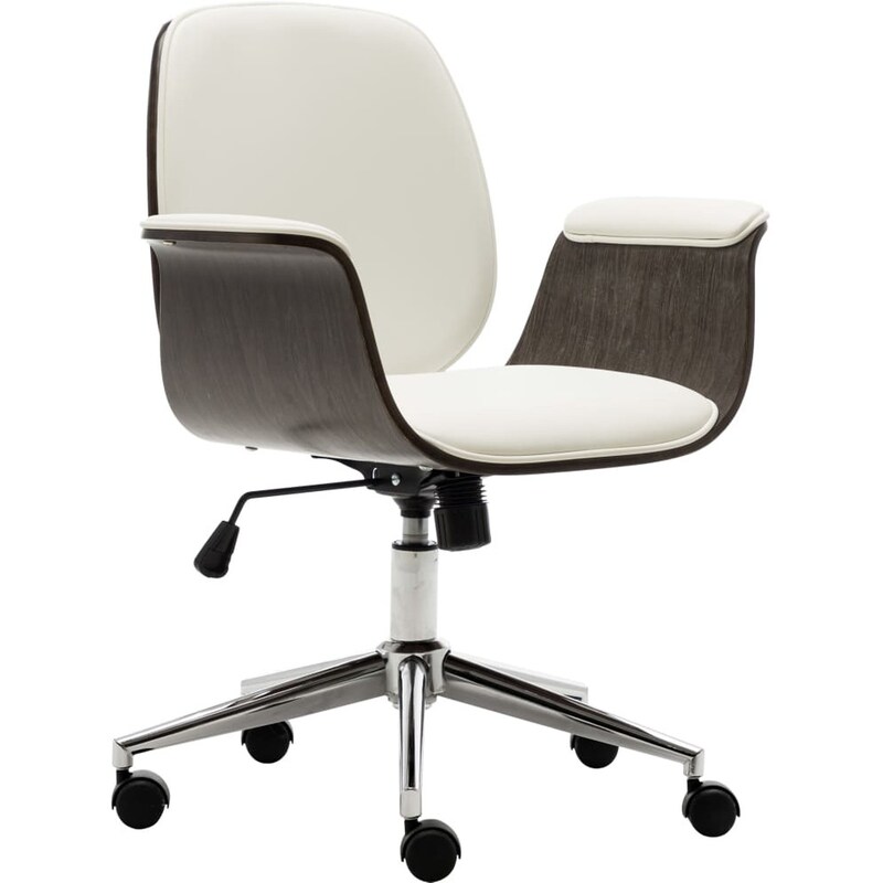 Καρέκλα Γραφείου VidaXL από Τεχνητό Δέρμα - Λευκή/Καφέ
