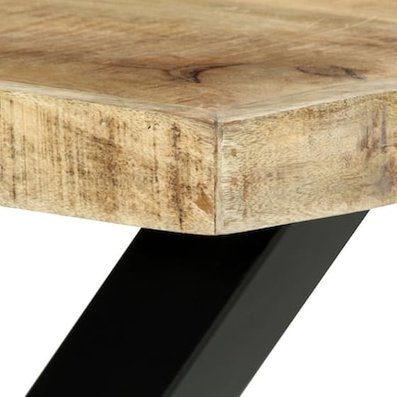Τραπεζαρία Vidaxl από Μασίφ Ξύλο Μάνγκο 180x90x76 cm - Μαύρο/Καφέ image 5