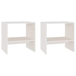 Κομοδίνο Vidaxl Από Μασίφ Ξύλο Πεύκου 2τμχ 40x30.5x40 cm - Λευκό