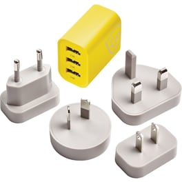 Φορτιστής Πρίζας Go Travel  Worldwide 3x Usb - Yellow