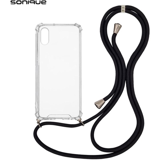 Θήκη Apple iPhone XR - Sonique με Κορδόνι Armor Clear - Μαύρο image 0