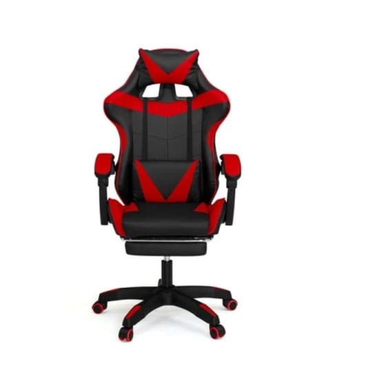 Καρέκλα Gaming Idomya 30078800 από Δερματίνη με Υποπόδιο - Μαύρη/Κόκκινη image 1