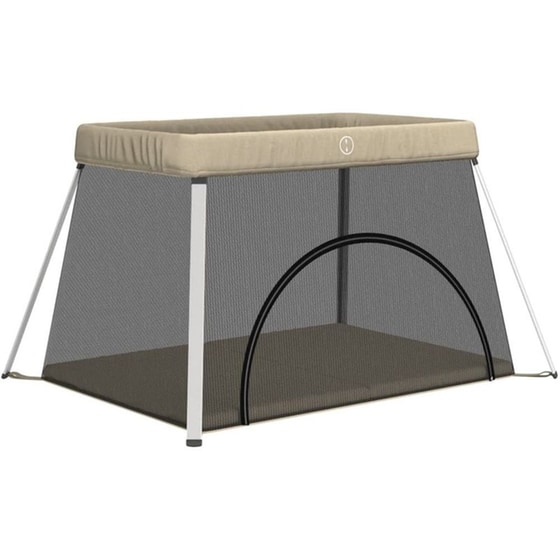 Παρκοκρέβατο VidaXL με Στρώμα Μπεζ Γκρι image 0