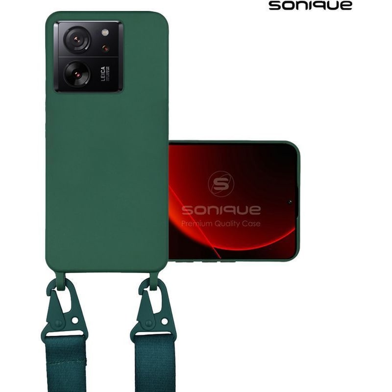 SONIQUE Θήκη Xiaomi Xiaomi 13T 5G/ Xiaomi 13T Pro 5G - Sonique Carryhang Σιλικόνης Με Strap Πράσινο Σκούρο - Πράσινο Σκούρο