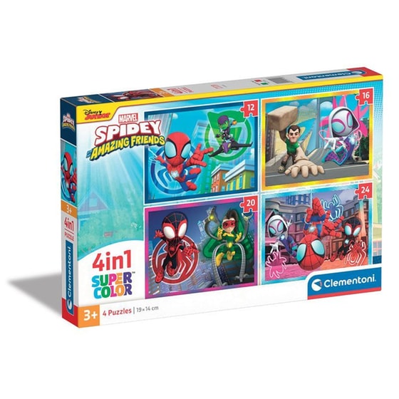 Παιδικό Παζλ Clementoni 4 in 1 Super Color Marvel Spidey Και Οι Απίθανοι Φίλοι Του (12/16/20/24 Κομμάτια) image 0