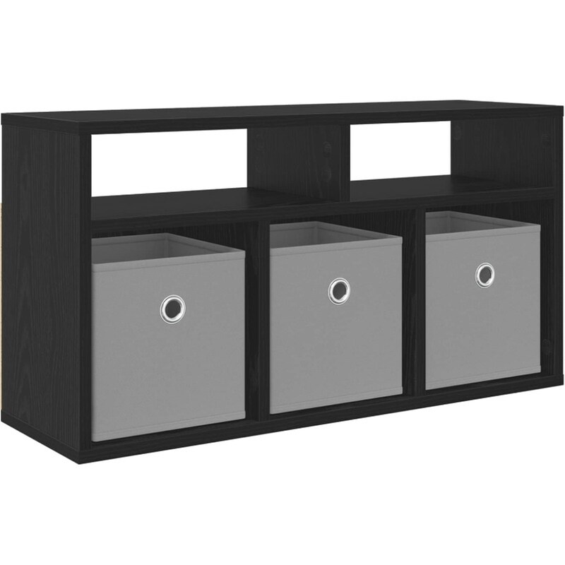 Έπιπλο Τηλεόρασης VidaXL με Συρτάρι 72 x 22,5 x 38 cm - Μαύρη Οξιά