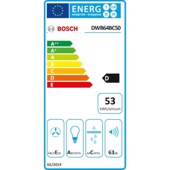 BOSCH DWB64BC50 60 cm Απορροφητήρας Καμινάδα - Τζάκι image 5