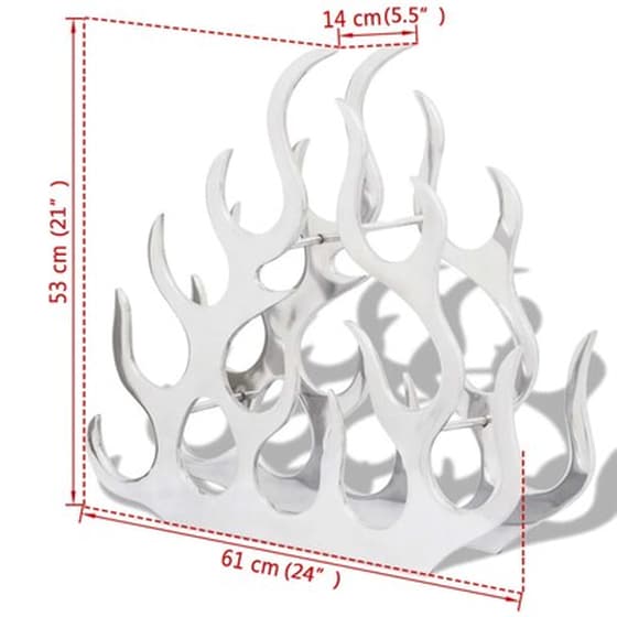 Vidaxl Ραφιέρα/σταντ Κρασιών Για 11 Μπουκάλια Ασημί Από Αλουμίνιο image 4