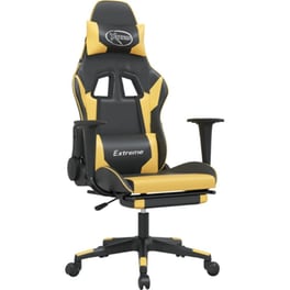 Καρέκλα Gaming VIDAXL 3143701 με Υποπόδιο από Τεχνητό Δέρμα - Μαύρο