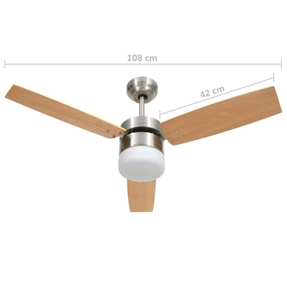 vidaXL 41W 108cm με Φως και Τηλεχειριστήριο Ανεμιστήρας Οροφής image 11