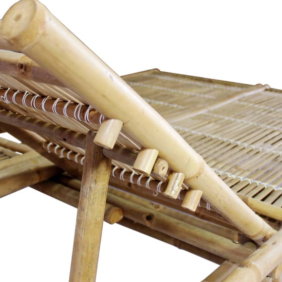 Ξαπλώστρα VidaXL από Μπαμπού 200x130x24-87 cm - Ανθρακί/Καφέ image 10