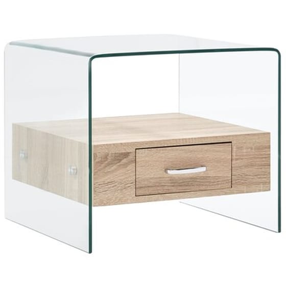 Vidaxl Τραπεζάκι Σαλονιού Με Συρτάρι 50 X 50 X 45 Εκ. Από Ψημένο Γυαλί image 0