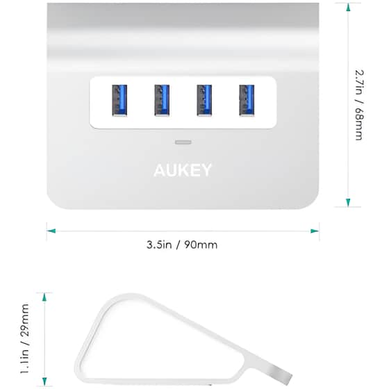 Aukey CB-H5 USB Hub 4-Port USB 3.0 συμβατό με USB-A image 6