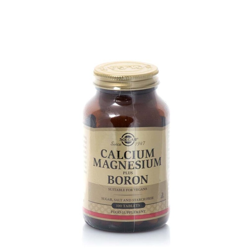 Μέταλλα Solgar Calcium Magnesium Plus Boron - 100 ταμπλέτες
