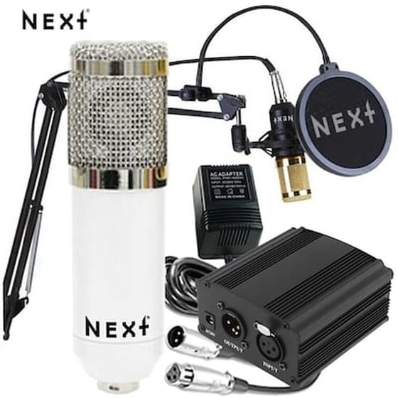 Next Phantom Power Kit Σετ Πυκνωτικό Shotgun Μικρόφωνο - Λευκό image 0