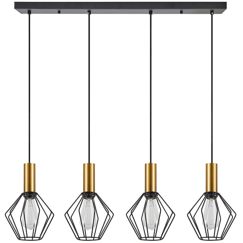 HOMELIGHTING Φωτιστικό Οροφής Πολύφωτο Homelighting 77-8623 Μεταλλικό - Χρυσό/Μαύρο