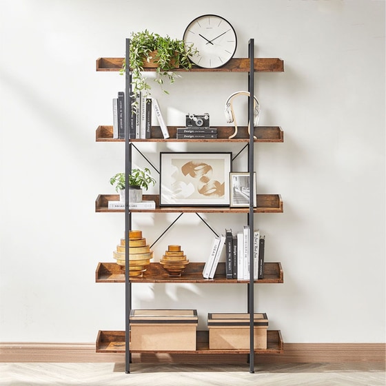 Ραφιέρα Vasagle Lls110b01 από Μοριοσανίδα/Μέταλλο 100x28x178cm - Καφέ/Μαύρο image 2