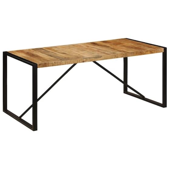 Τραπεζαρία Vidaxl από Μασίφ Ξύλο Μάνγκο 180x90x75 cm - Μαύρο/Καφέ image 1
