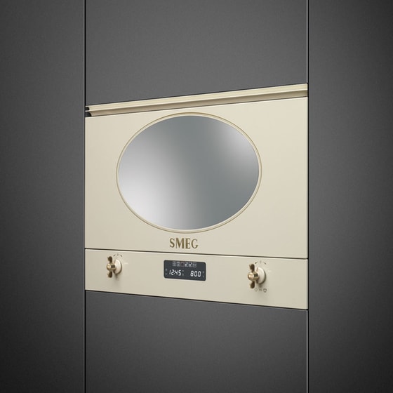 Εντιχοιζόμενος Φούρνος Μικροκυμάτων SMEG MP822PO με Grill 22 lt Μπεζ image 1