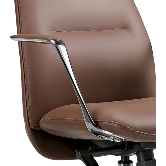 Καρέκλα Γραφείου Εργονομική Eureka Ergonomic ERK-OC08-BR από Δερματίνη - Καφέ image 5