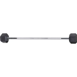 Ίσια Μπάρα Σταθερού Βάρους 30kg Amila 84725 από Ατσάλι με Εξάγωνους Δίσκους από Λάστιχο