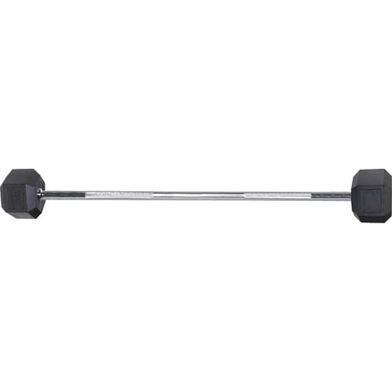 Ίσια Μπάρα Σταθερού Βάρους 30kg Amila 84725 από Ατσάλι με Εξάγωνους Δίσκους από Λάστιχο image 0