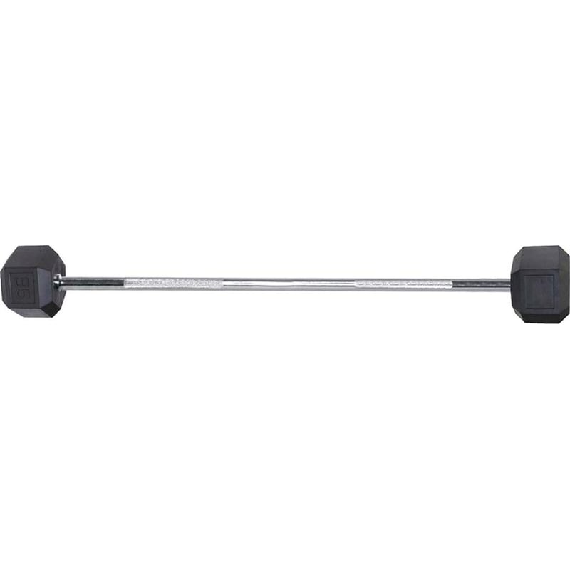 AMILA Ίσια Μπάρα Σταθερού Βάρους 30kg Amila 84725 από Ατσάλι με Εξάγωνους Δίσκους από Λάστιχο