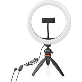 Nedis Ring Light 26cm 2700-6700K με Επιτραπέζιο Τρίποδο και Βάση για Κινητό
