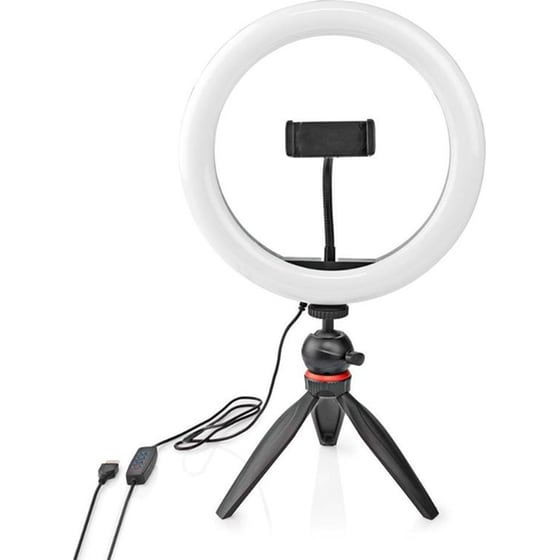 Nedis Ring Light 26cm 2700-6700K με Επιτραπέζιο Τρίποδο και Βάση για Κινητό image 0