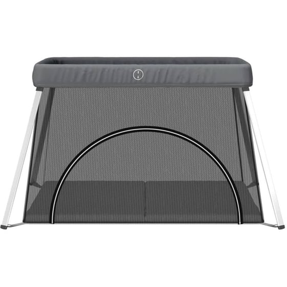 Παρκοκρέβατο VidaXL με Στρώμα & Δίχτυ Γκρι image 1