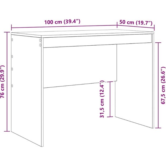 Γραφείο VidaXL 100x50x76 cm - Γκρι Σκυροδέματος image 7