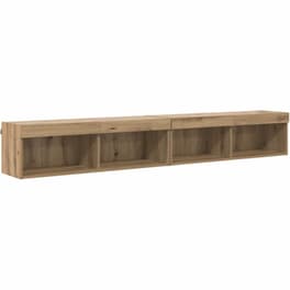 Έπιπλο Τηλεόρασης VidaXL με LED 2 τμχ 200 x 28,5 x 30 cm - Artisan Δρυς