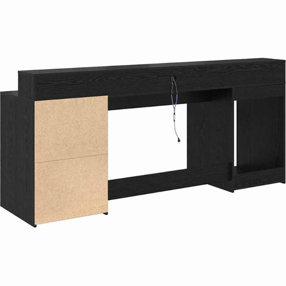 Γραφείο VidaXL από Επεξεργασμένο Ξύλο 200x55x91 cm - Μαύρη Δρυς image 7