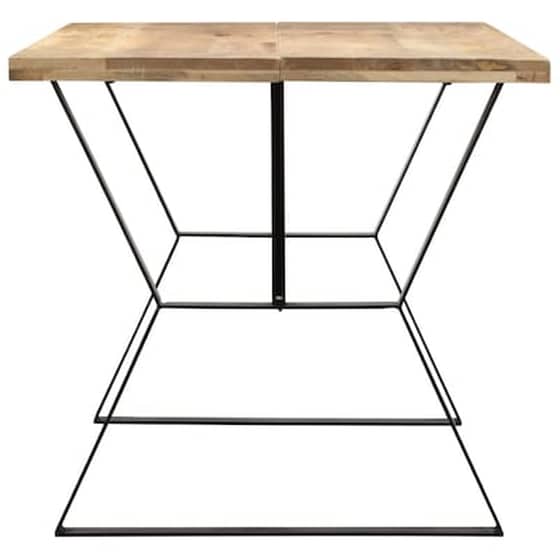Τραπεζαρία Vidaxl από Μασίφ Ξύλο Μάνγκο 140x80x76 cm - Μαύρο/Φυσικό Χρώμα image 3
