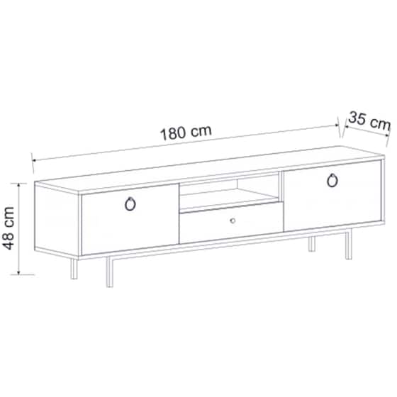 Έπιπλο Τηλεόρασης 24Mall Bigio από Μοριοσανίδα 180x35x48 cm - Ανθρακί/Μπεζ image 5