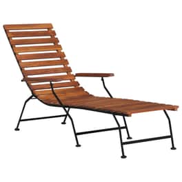 Ξαπλώστρα VidaXL από Μασίφ Ξύλο Ακακίας 58x160x100 cm - Καφέ/Μαύρη