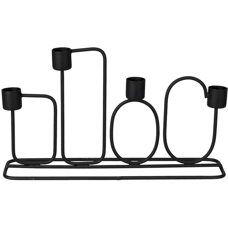 Κηροπήγιο Spitishop Κ-μ Black A98807250 Μεταλλικό 27x7x15cm - Μαύρο