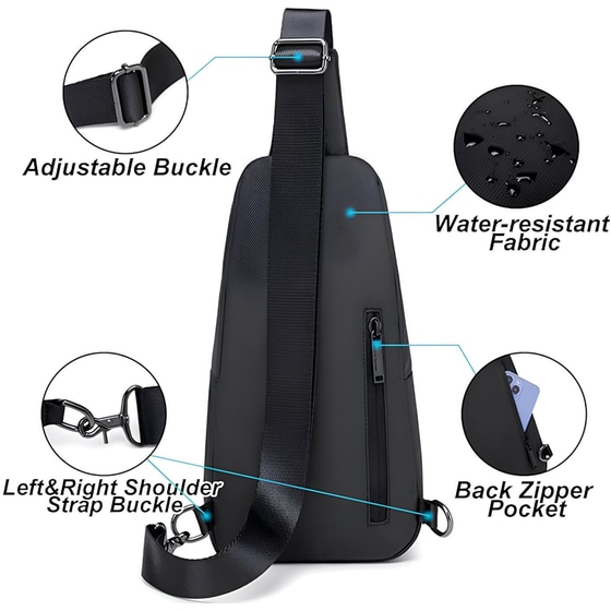 Τσάντα Crossbody Arctic Hunter XB13001-BK - 3,9lt - Μαύρη image 5