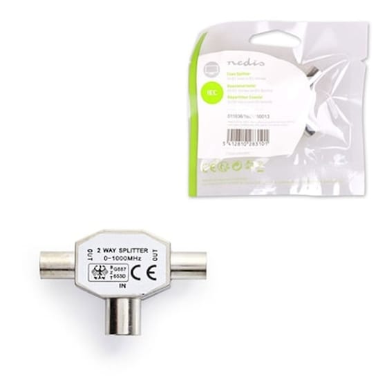 Αντάπτορας Nedis Coaxial 2x male σε Coaxial female Ασημί image 0