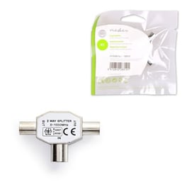 Αντάπτορας Nedis Coaxial 2x male σε Coaxial female Ασημί