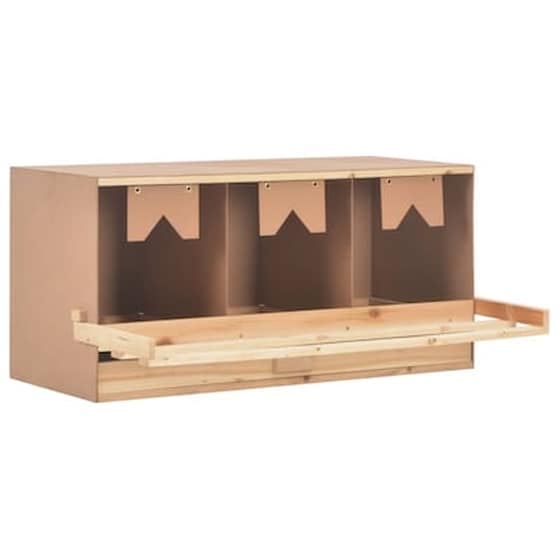 Vidaxl Φωλιά Για Κότες Με 3 Θέσεις 96x40x45 Εκ. Από Μασίφ Ξύλο Πεύκου image 0