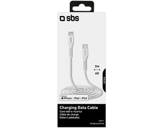 Καλώδιο δεδομένων Sbs Usb-C to Lightning 2m - White image 3