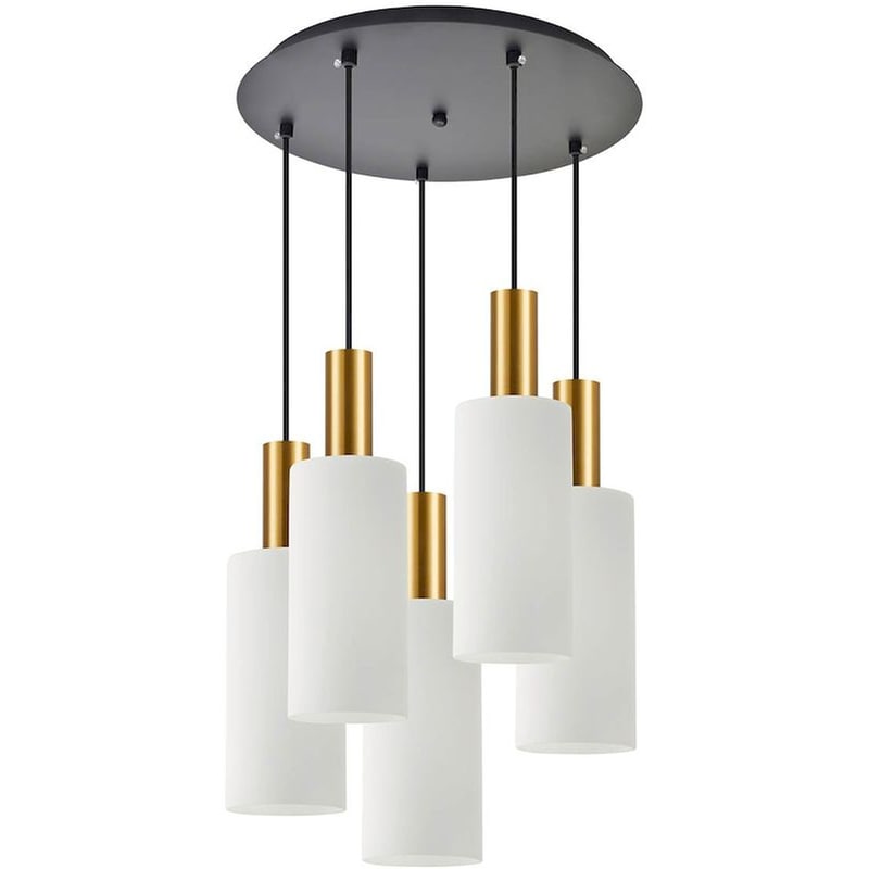 Φωτιστικό Οροφής Πολύφωτο Homelighting 77-8657 Μεταλλικό/Γυάλινο - Χρυσό/Λευκό/Μαύρο