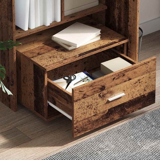 Γραφείο VidaXL από Επεξεργασμένο Ξύλο 131,5x50x106,5 cm - Παλιό Ξύλο image 2