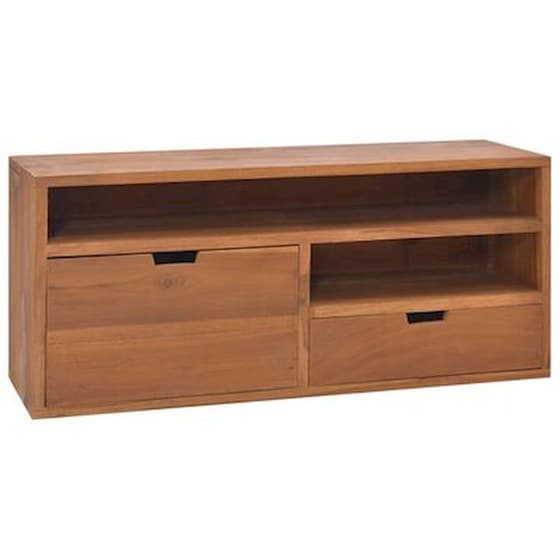 Έπιπλο Τηλεόρασης Vidaxl από Μασίφ Ξύλο 90x30x40cm - Kαφέ image 0