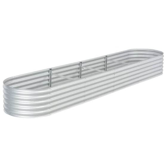 Vidaxl Ζαρντινιέρα Υπερυψωμένη Ασημί 400x80x44 Εκ. Γαλβανισμ. Χάλυβας image 1