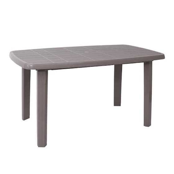 Τραπέζι Εξωτερικού Χώρου Woodwell Tortora Aπό Πλαστικό 140x80x72  cm - Μπεζ image 0