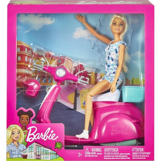Mattel Κούκλα Barbie με Σκούτερ (GBK85) image 0