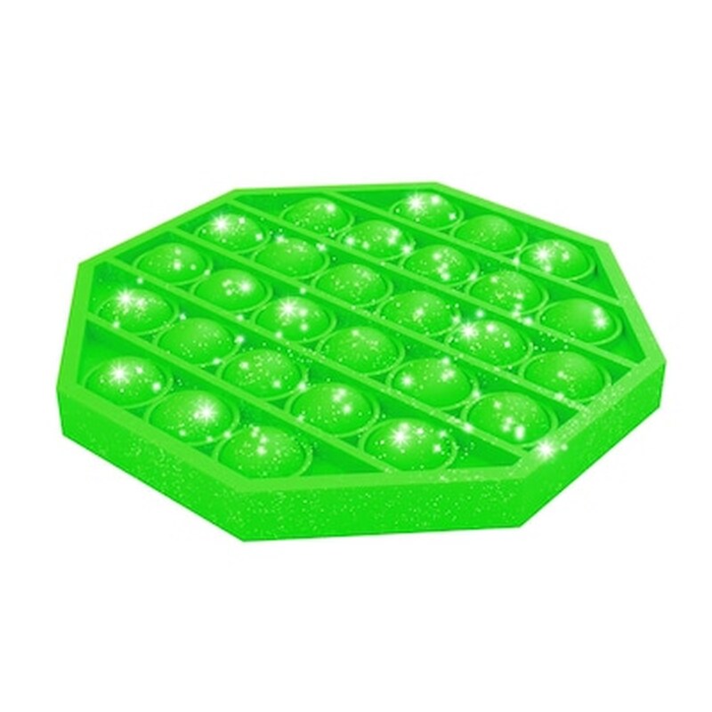 Παιχνίδι Bubble Pop It Fidget Anti-stress Από Σιλικόνη Σε Πράσινο Χρώμα Με Glitter